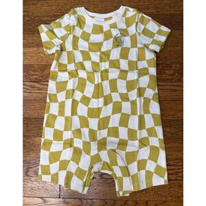NWOT Hanna Andersson Wavy Check Shortie Romper Size 2